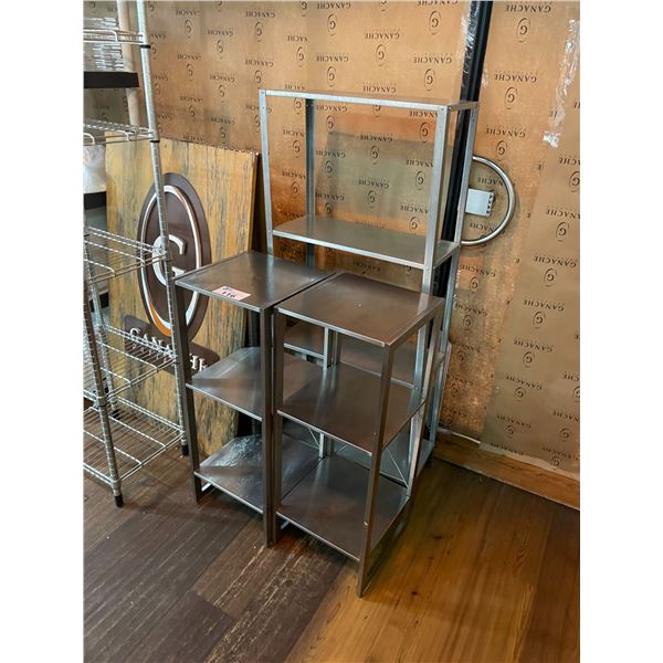 3 ASSORTED METAL DISPLAY SHELVES