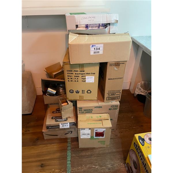 BOXES OF ASSORTED COFFEE / ESPRESSO TAKE AWAY CONTAINERS