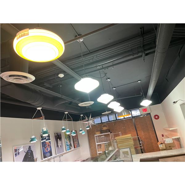 6 MODERN GLASS SINGLE PENDENT CEILING LIGHTS