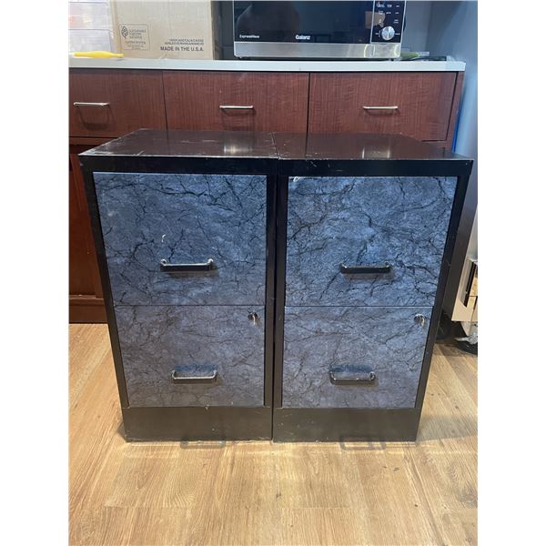 PAIR OF BLACK METAL 2 DRAWER 15"W X 18"D X 29"H STANDARD FILE CABINETS