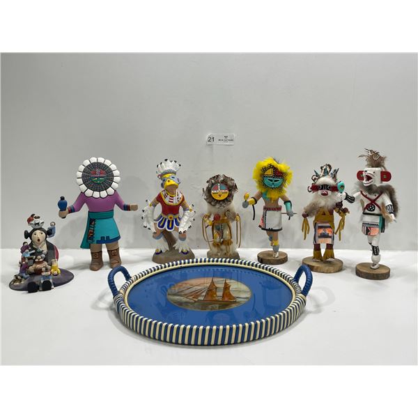 Cultural Decorative Dolls, And Boat Themed Serving Tray