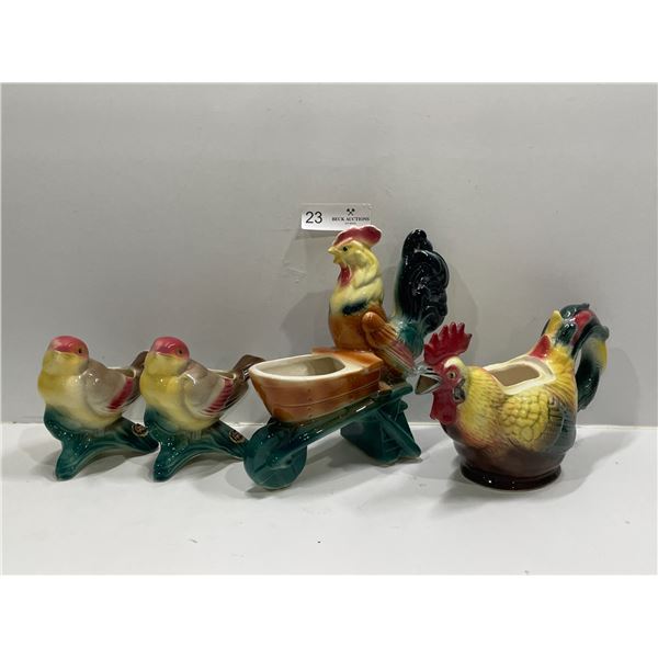 Assortment Of Rooster And Bird Home Decor