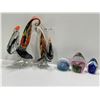 Image 1 : 2 Hand Blown Glass Rooster Home Decor, And Paper Weights