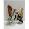 Image 3 : 2 Hand Blown Glass Rooster Home Decor, And Paper Weights