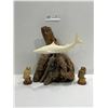 Image 1 : John Perry Shark Sculpture, And Owl FIgurines