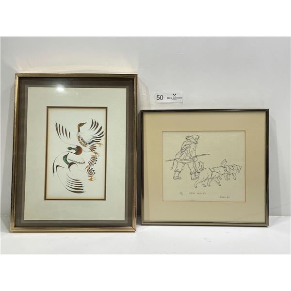 Berg 83, Seal Hunter Sketch, And Elegant Bird Print, 14L x 11W And 12L x 11W