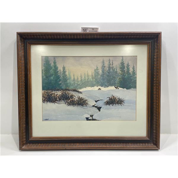 Olaf, Tom Tinkler, Snowy Barn View Original Paintings. 26Lx 22W, 23L x 19W