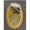 Image 1 : Vintage Ornate Gold Oval Hanging Mirror, 35H x 20W