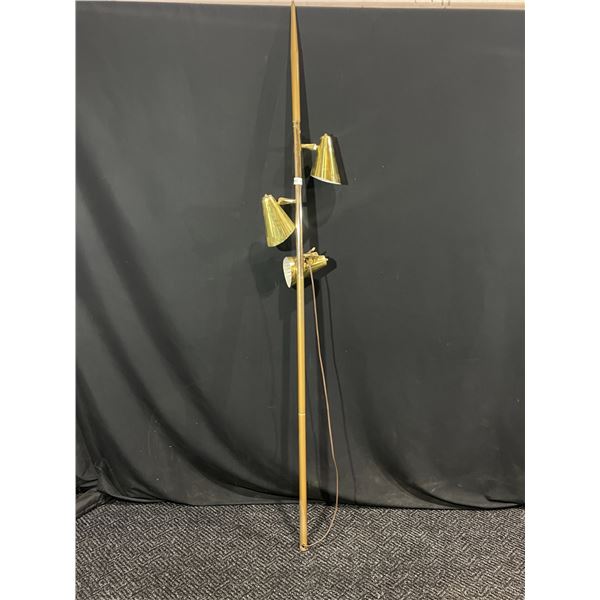 Vintage Mid Century Modern Brass Tone Tension 8ft Pole Lamp
