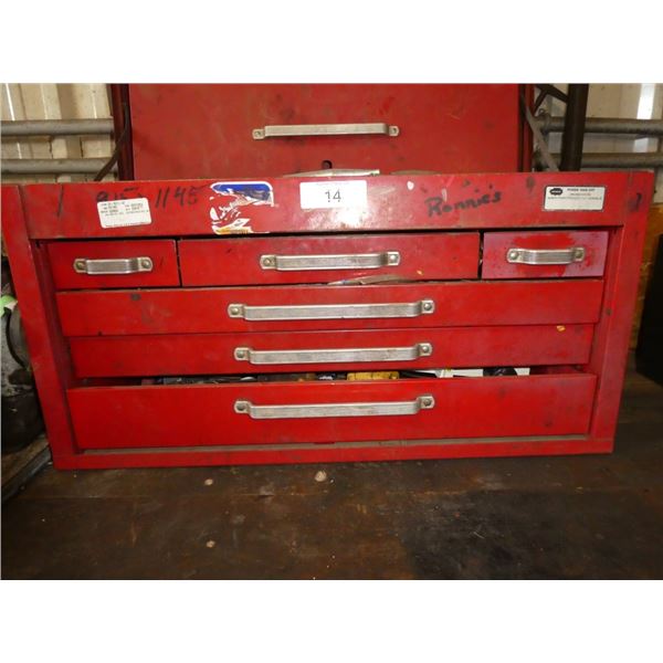 tool chest w/ contents: fittings, utility knife,