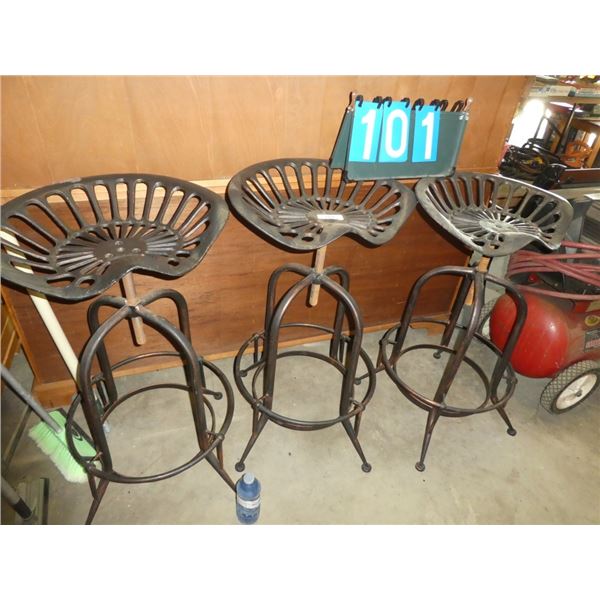 3 tractor-seat bar stools