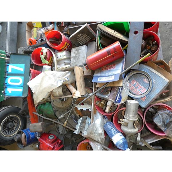 grinding wheels, oil filter, fuel pump, misc nuts