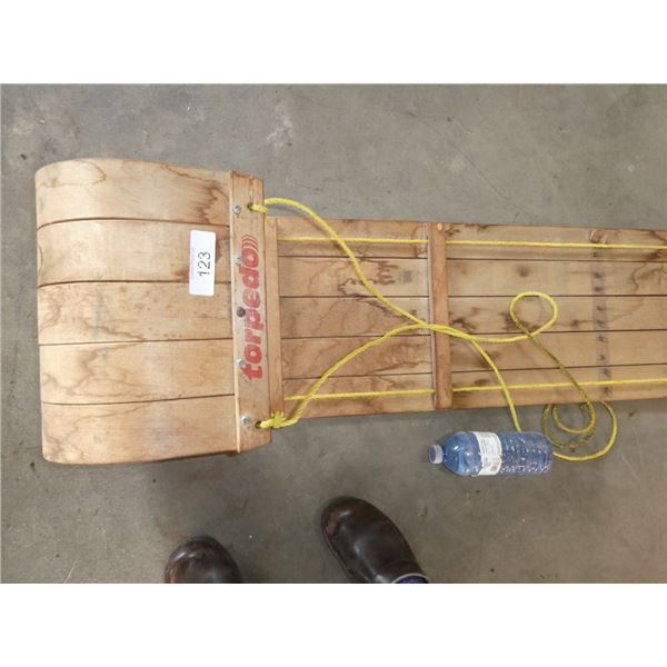 wooden toboggan