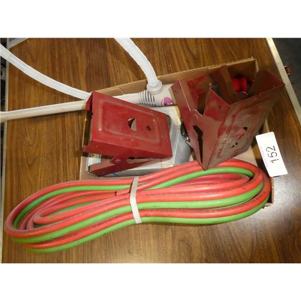 Oxy acetylene hose, water pump, sawhorse brackets,