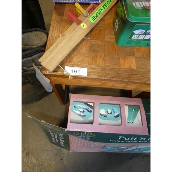putting game, wooden game table, Texas Hold'em &