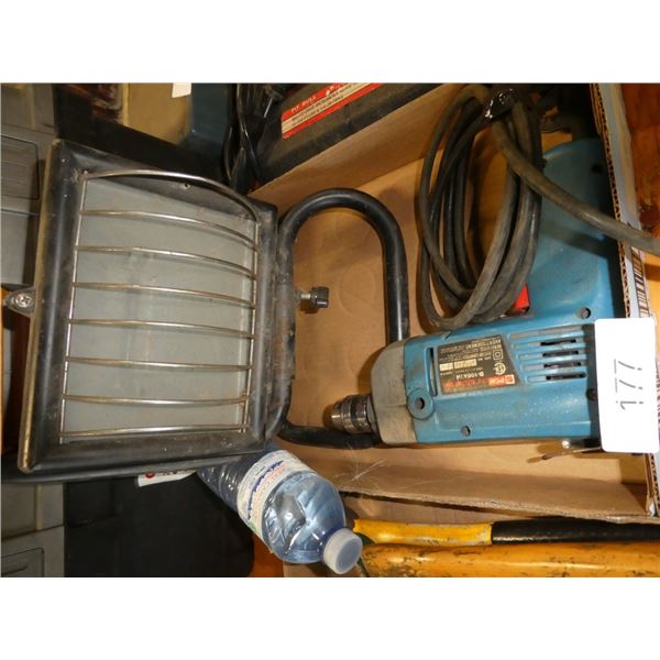 Ryobi 3/8" electric drill, work lamp