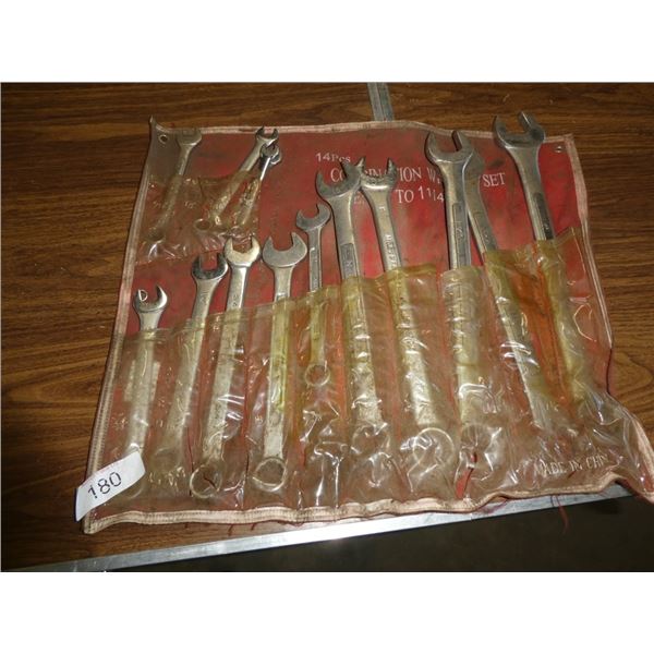 14pc combination wrench set size 3/8" to 1.25"