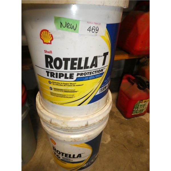 2- New Shell Rottella 15 W-40 Oil Pails