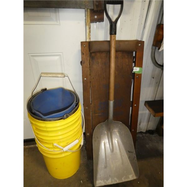 Mechanic Creeper, Bucket and Grain Scoop