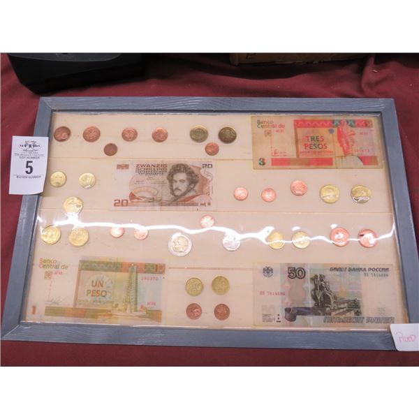 Asst. Framed Currency and Coins
