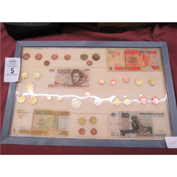 Asst. Framed Currency and Coins