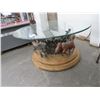 Image 1 : Carousel Horse Base Rotating Glasstop Coffee Table