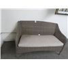 Image 1 : Padded Grey Wicker Patio Bench