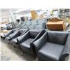 Image 3 : Black Leather Contemporary Armchairs - 8