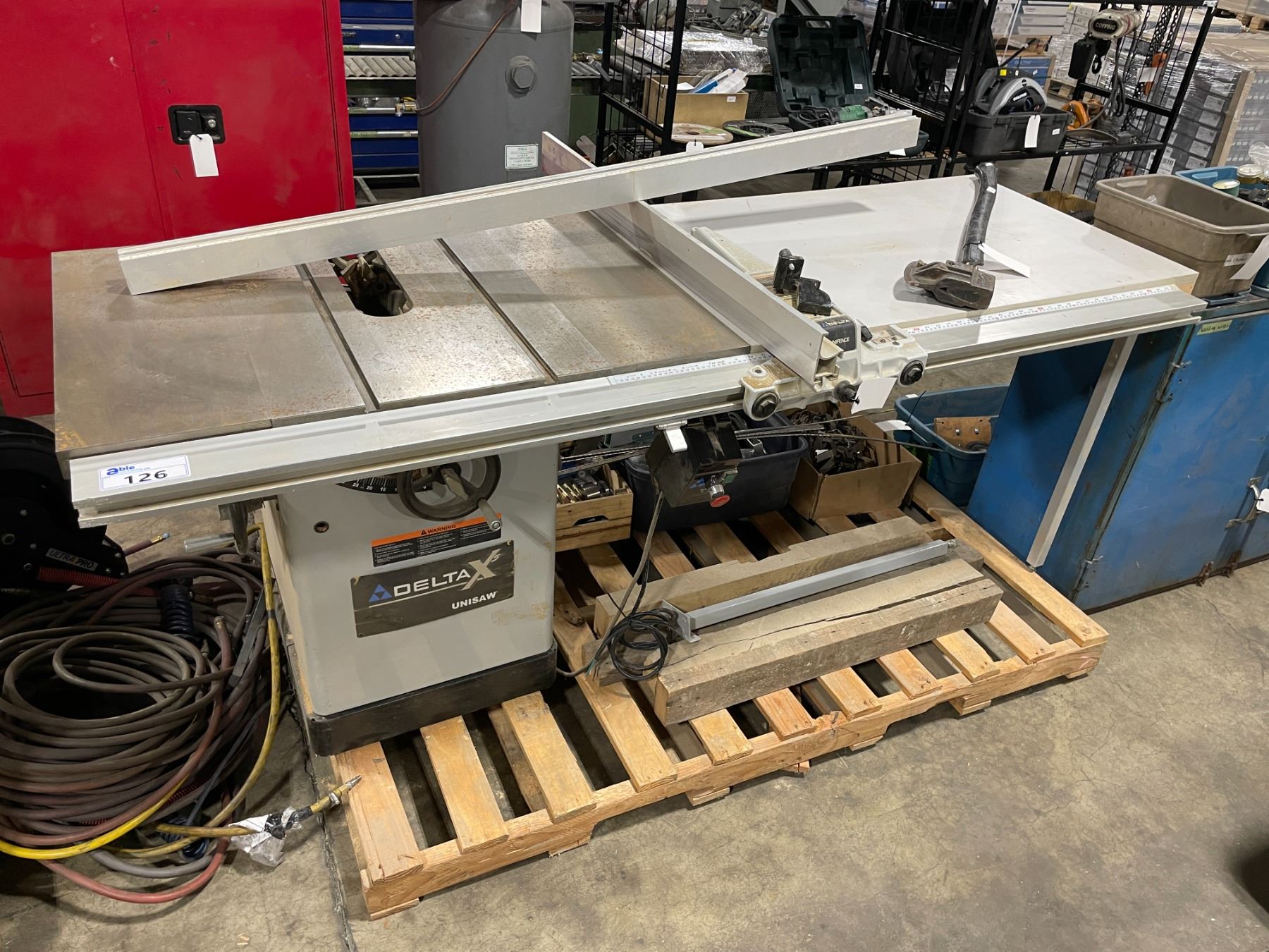 DELTA X UNISAW COMMERCIAL INDUSTRIAL TABLE SAW WITH GUARD RAIL SINGLE delta-x-unisaw-commercial-industrial-table-saw-with-guard-rail-single