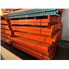 Image 2 : LOT OF 12PCS ORANGE INDUSTRIAL PALLET RACKING 20FT X 42" UPRIGHTS & 2 BUNCHES OF 7.5FT CROSS BEAMS