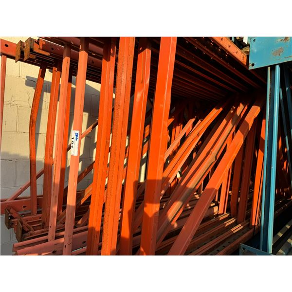 LOT OF 13PCS ORANGE INDUSTRIAL PALLET RACKING 20FT X 42