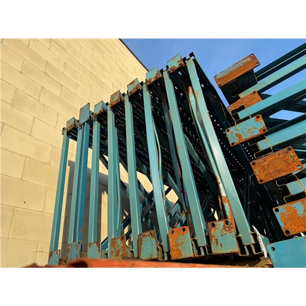 LOT OF 15PCS BLUE INDUSTRIAL PALLET RACKING 18FT X 42