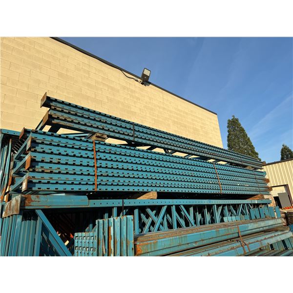 LOT OF 11PCS BLUE INDUSTRIAL PALLET RACKING 18FT X 42