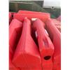 Image 2 : BLACK CRATE OF ASSORTED WATER FILLED RED 45"W X 27"H TRAFFIC BARRIER