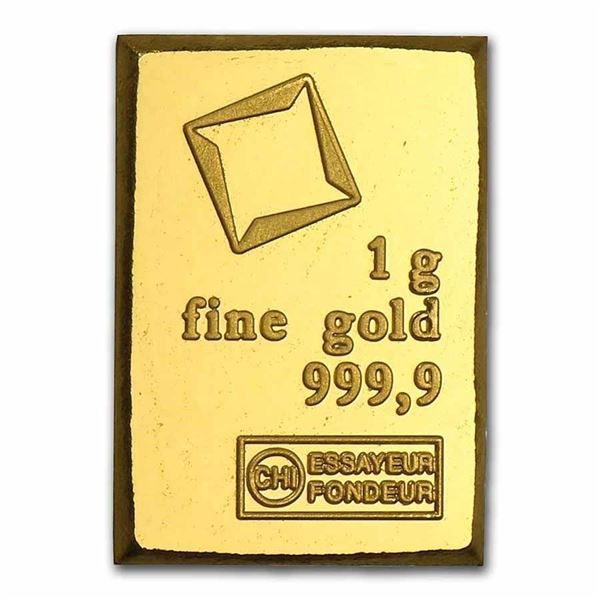 1 gram Gold Bar - Valcambi .9999 Purity