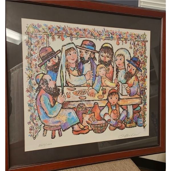 Jovan Obican "WEDDING IN A SUKKAH" Original Lithograph 32" x 24" Hand Signed 867/1000