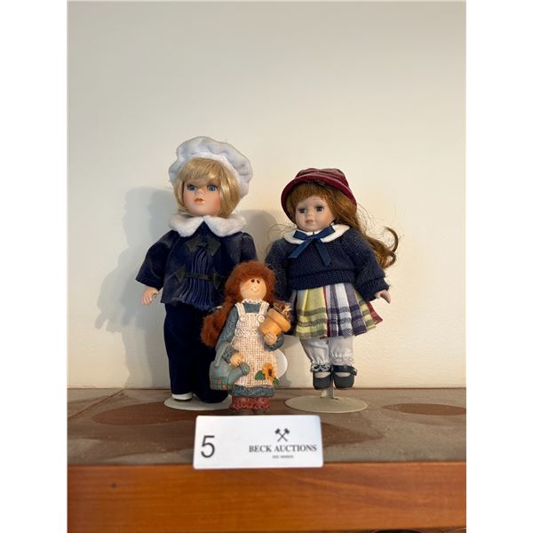 Heidi Collectors Choice Porcelain Doll 9H And Casey And From Barbara Lee Collection 8H