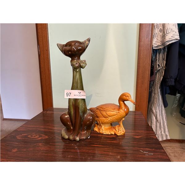 Cat And Duck Statue H13