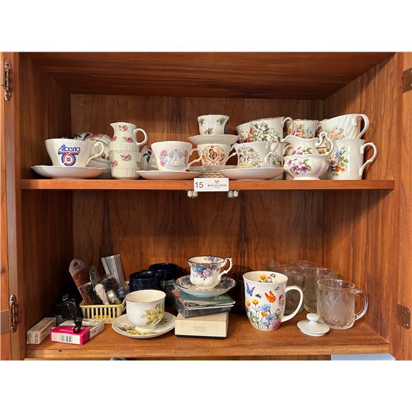 Entire Contents Of Shelves Including Tea Cups And Assorted Goods