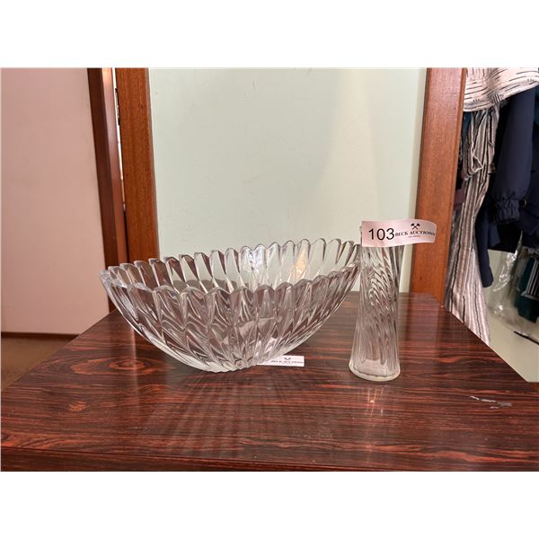 Glass Bowl and Vase