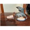 Image 1 : Stone Craved Bird And Ceramic Dolphin