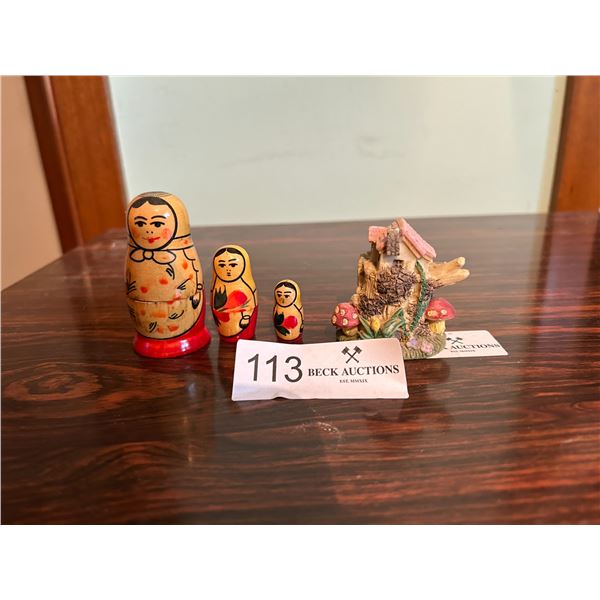 Babushka View With Mushroom Decor