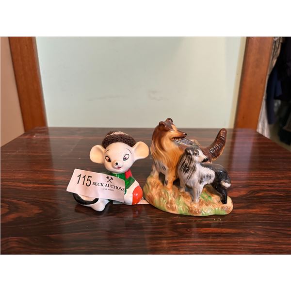 Ceramic Dog And Mouse