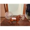 Image 2 : Ceramic Dog With Glass Flora Design Vases