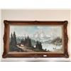 Image 1 : Cottage Over Looking Mountains Large Art Piece 55W 28H