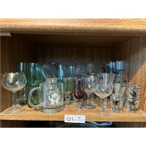assorted glassware