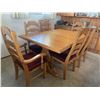Image 1 : Solid Oak Kitchen Table With Six Chairs 38W 60L 30H
