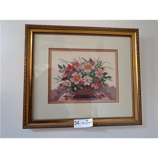 Handmade Embroidered Flower Pot 13H 15L