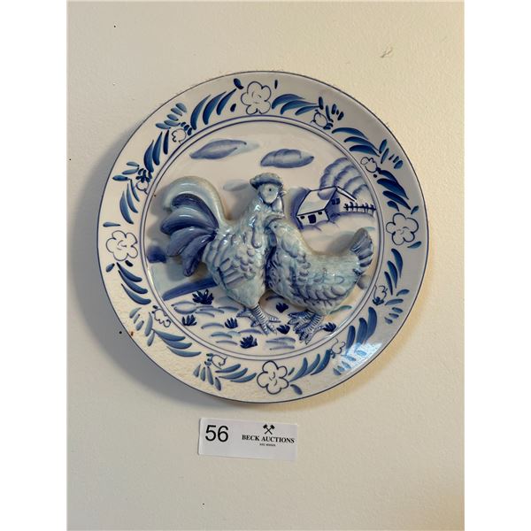 Decorative Chicken And Rooster Plate 8D