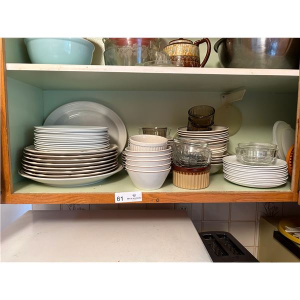 Entire Shelf Including Plates And Bowls